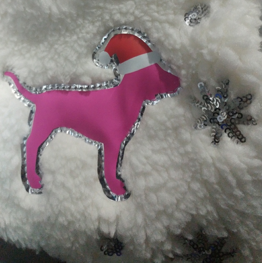 NWT VS Pink dottie claus sherpa stocking stuffer - Picture 3 of 4